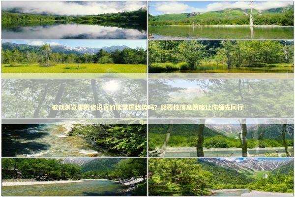 被动浏览零散资讯真的能掌握趋势吗？颠覆性信息策略让你领先同行 新闻