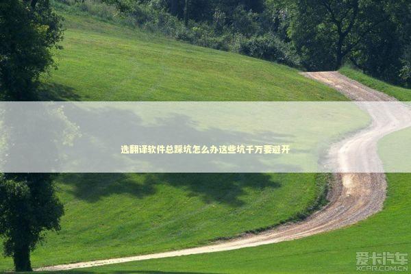 选翻译软件总踩坑怎么办这些坑千万要避开