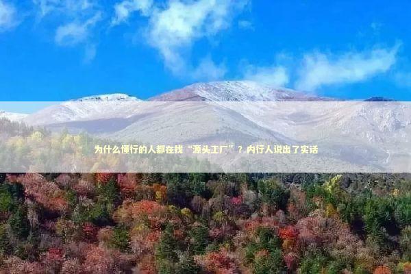 为什么懂行的人都在找“源头工厂”?内行人说出了实话 为什么懂行的人都在找“源头工厂”?内行人说出了实话 时尚用品